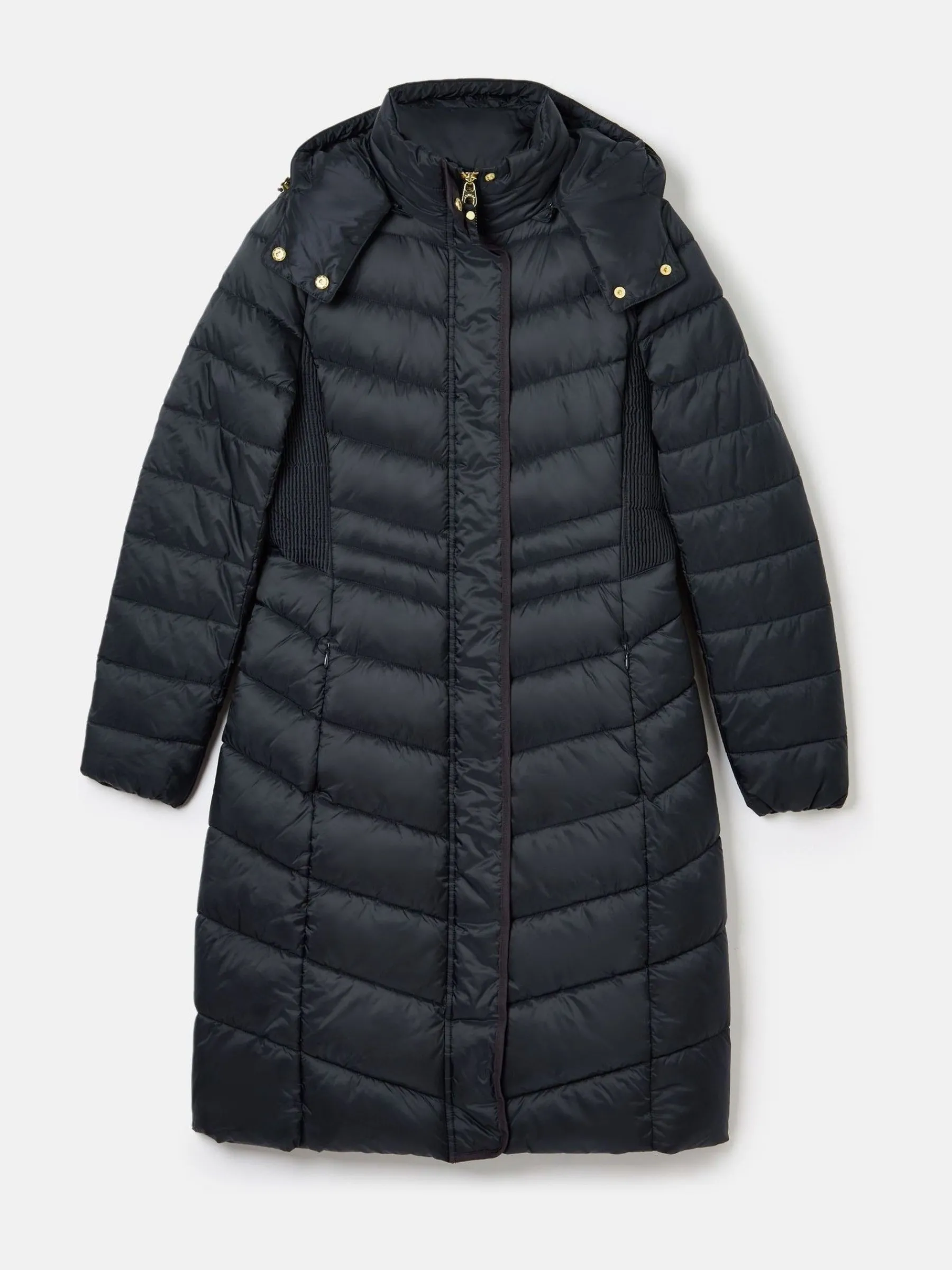 Pembury Navy Blue Showerproof Longline Padded Coat With Hood<Joules Sale