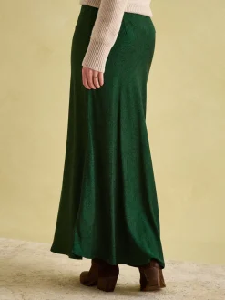 Penelope Green Paisley Satin Midi Skirt<Joules New