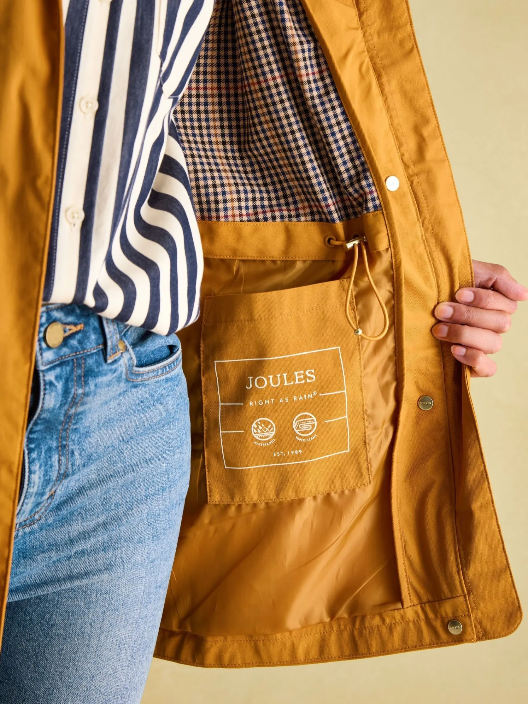 Portwell Dark Yellow Waterproof Raincoat With Hood<Joules Outlet