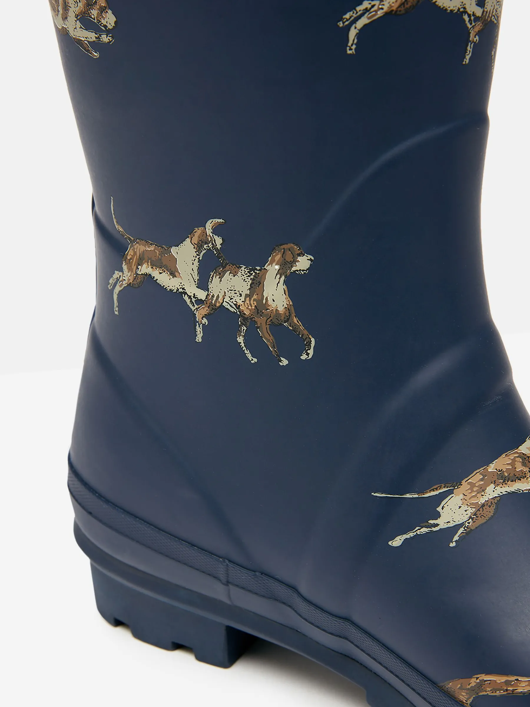 Printed Navy Blue Dog Print Adjustable Tall Wellies<Joules Online