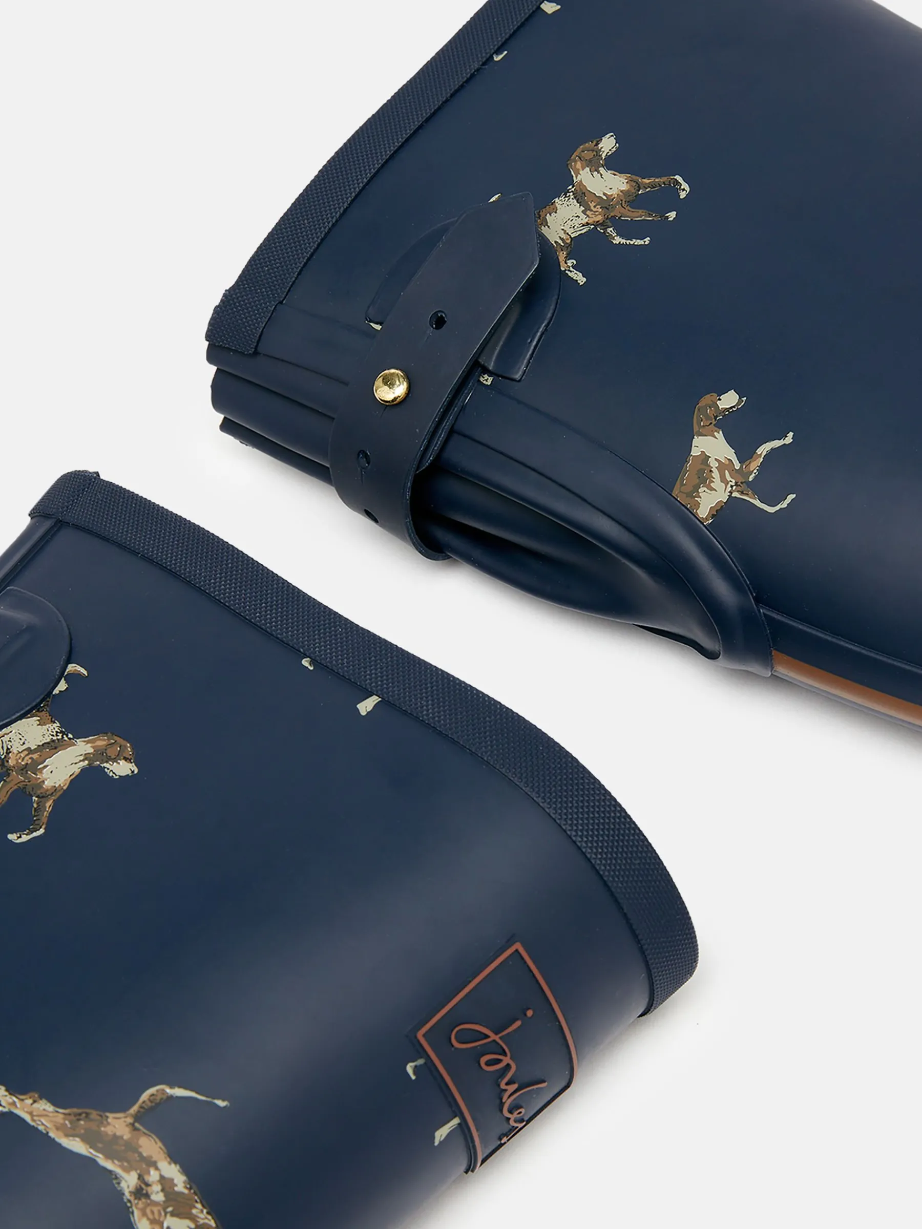 Printed Navy Blue Dog Print Adjustable Tall Wellies<Joules Online