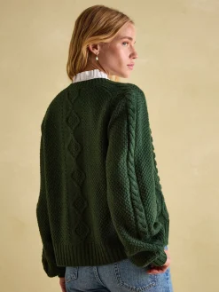 Rafferty Cable Knit Cardigan<Joules