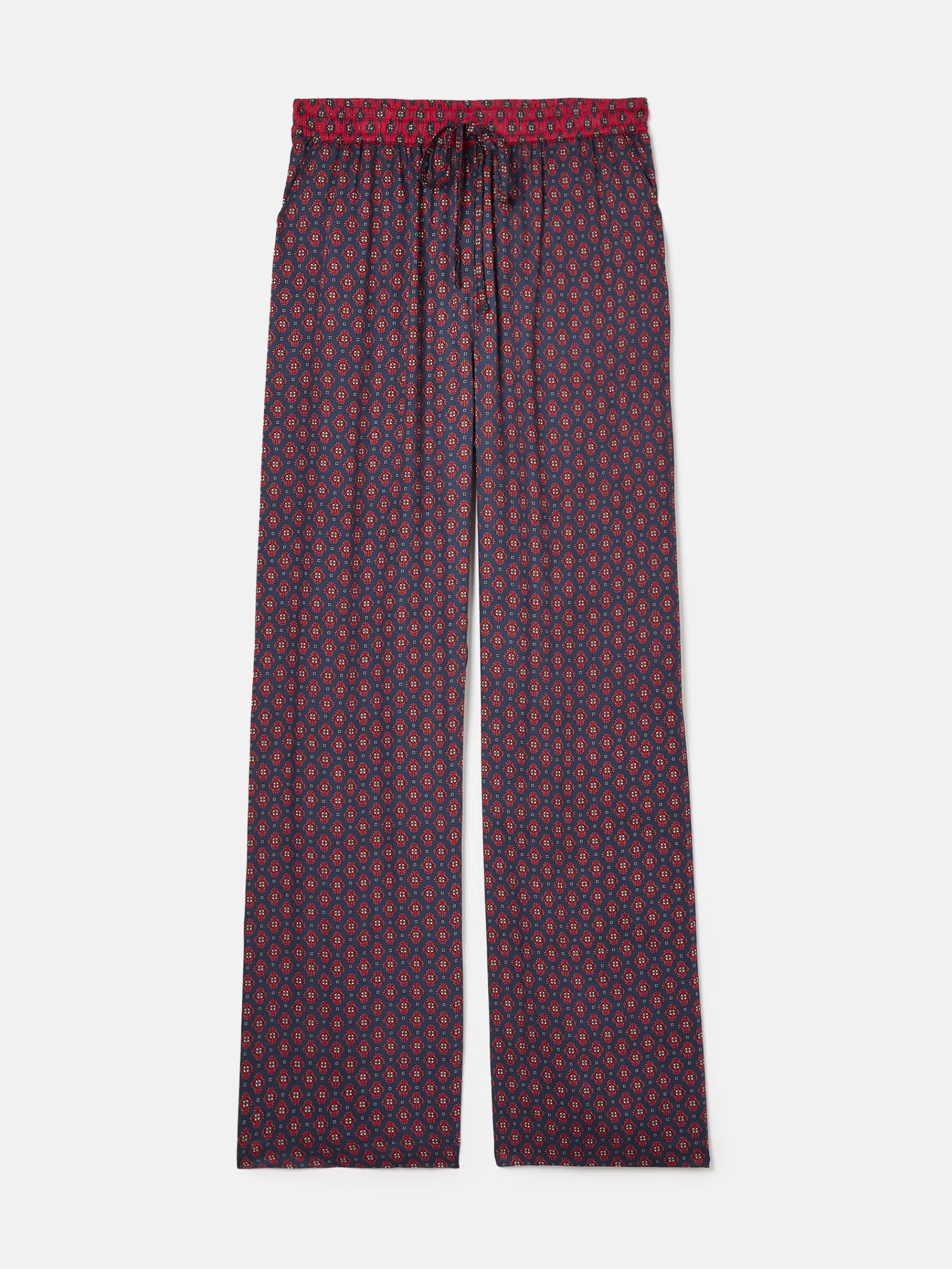 Red & Navy Satin Wide Leg Trousers<Joules Clearance