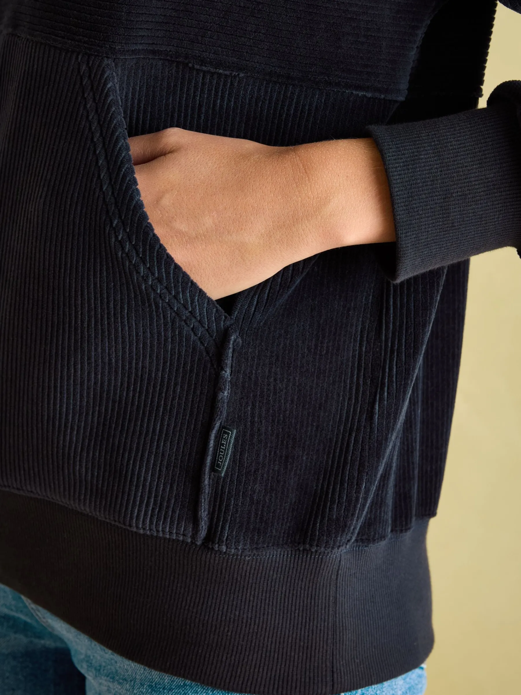 Renee Navy Blue Corduroy Sweatshirt<Joules