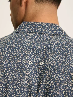 Revere Blue Floral Printed Short Sleeve Shirt<Joules Outlet