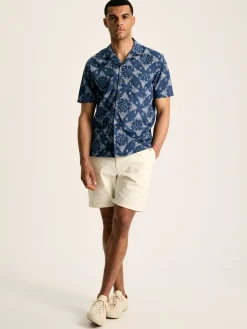 Revere Navy Blue Paisley Printed Short Sleeve Shirt<Joules New