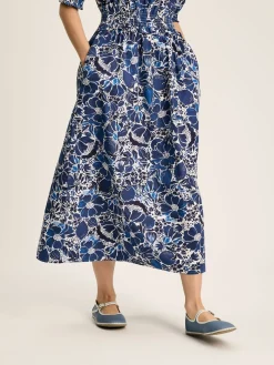 Rosalie Blue & White V-Neck Frill Dress<Joules Online