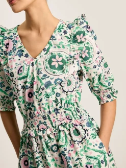 Rosalie V-Neck Frill Dress<Joules Clearance