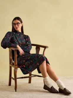 Rosette Printed Dress with Pie Crust Neck<Joules Online