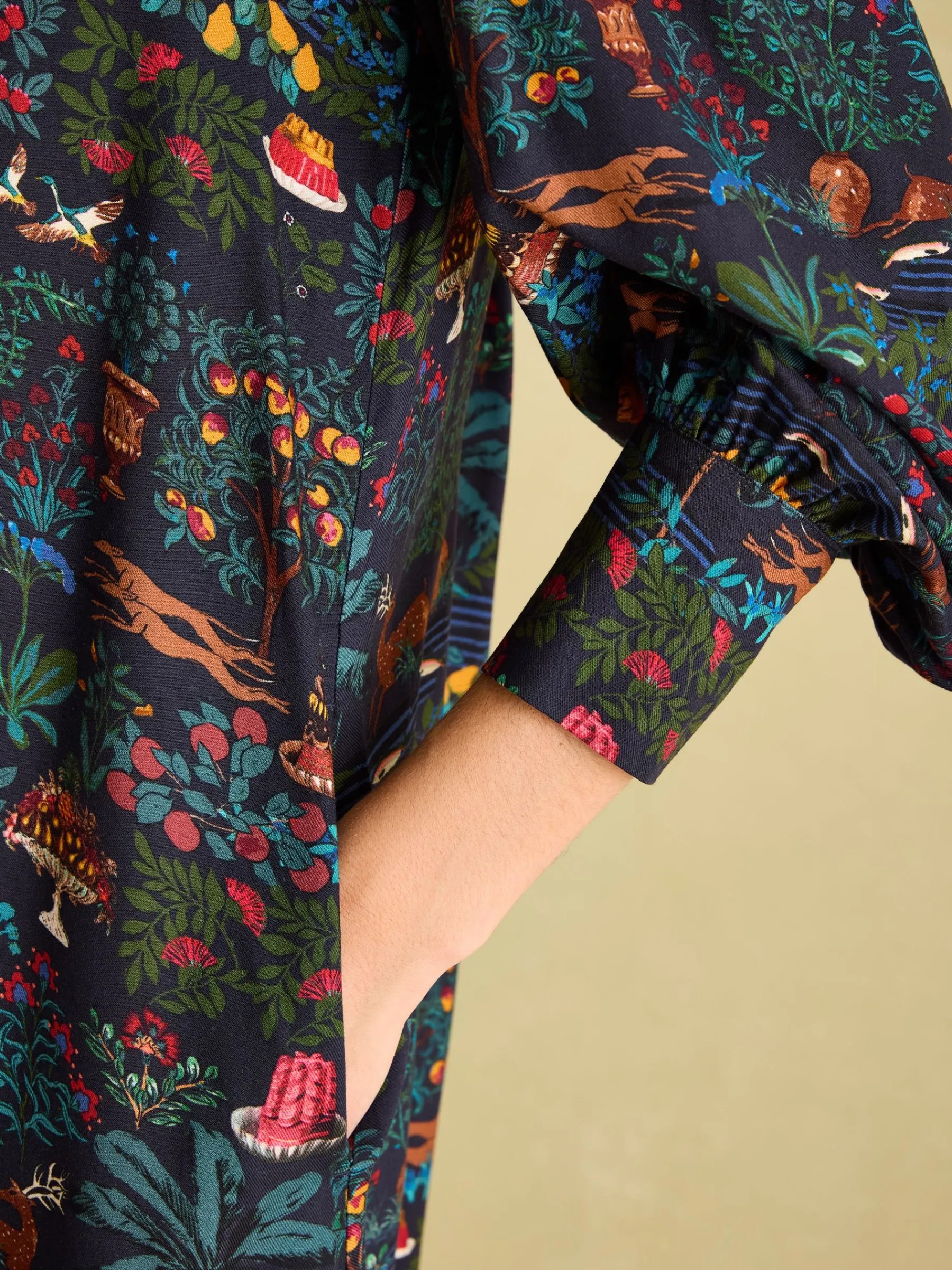 Rosette Printed Dress with Pie Crust Neck<Joules Online