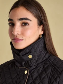 Rosewell Showerproof Longline Diamond Quilted Coat<Joules