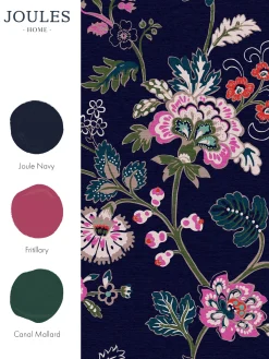 Royal Navy Vine Cottage Floral 10M Wallpaper<Joules