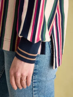 Sammie Multi Striped Heavyweight Cotton Rugby Shirt<Joules Hot