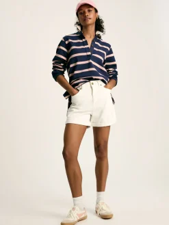 Sammie Navy Blue Striped Heavyweight Cotton Rugby Shirt<Joules Best