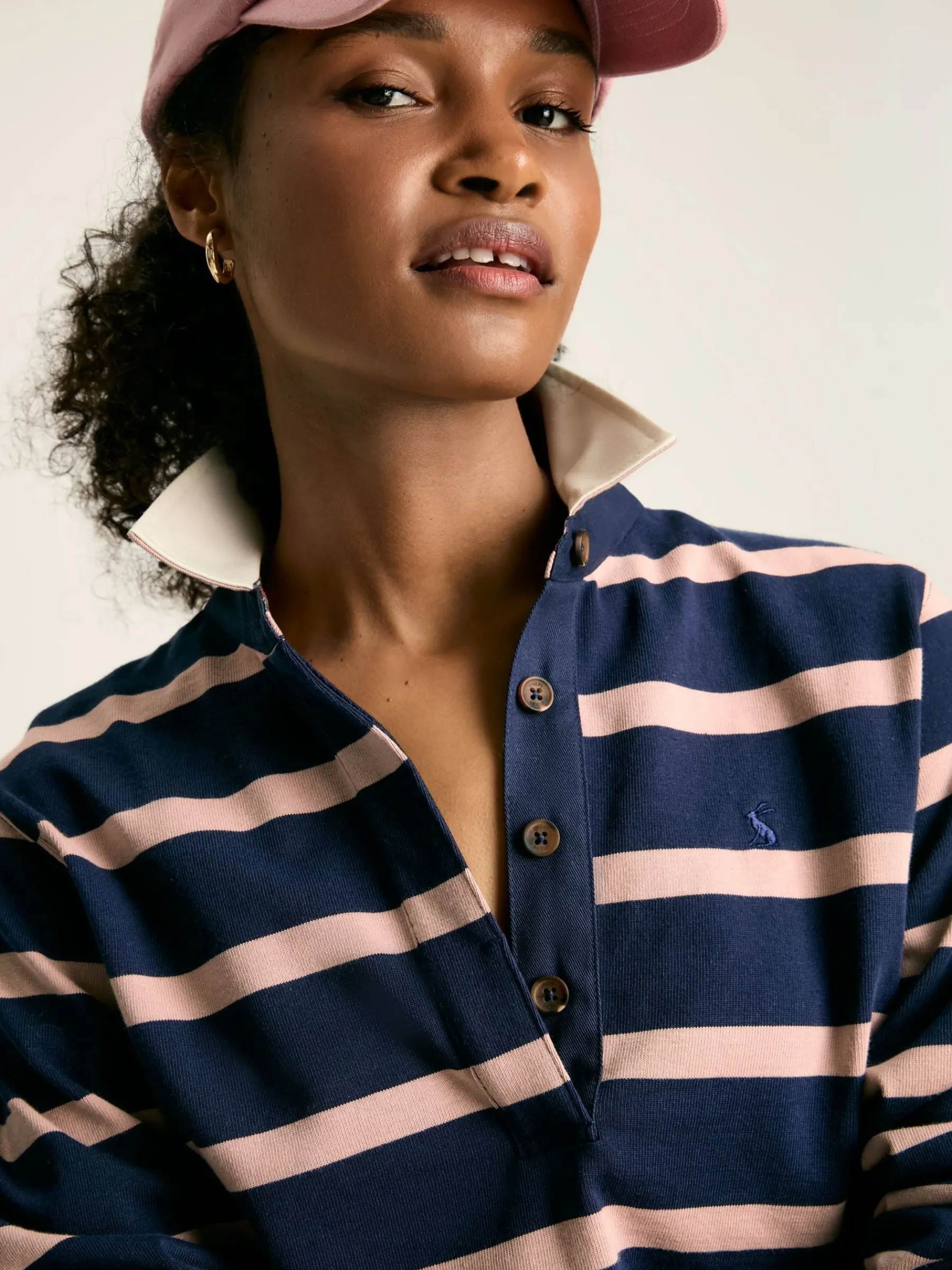 Sammie Navy Blue Striped Heavyweight Cotton Rugby Shirt<Joules Best