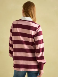 Sammie Pink & Red Striped Heavyweight Cotton Rugby Shirt<Joules Sale