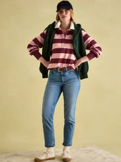 Sammie Pink & Red Striped Heavyweight Cotton Rugby Shirt<Joules Sale
