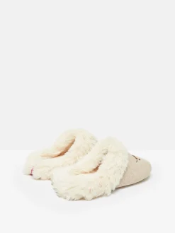 Slippet Luxe Natural Dachshund Embroided Slippers<Joules Clearance