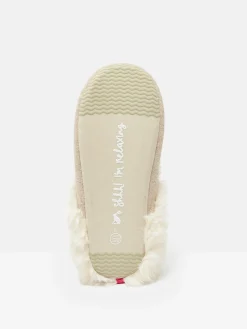 Slippet Luxe Natural Dachshund Embroided Slippers<Joules Clearance