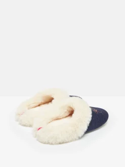 Slippet Luxe Navy Blue Horse Embroided Slippers<Joules Best