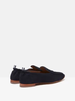 Sloane Narrow Fit Navy Blue Suede Loafers<Joules Hot
