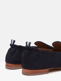 Sloane Narrow Fit Navy Blue Suede Loafers<Joules Hot