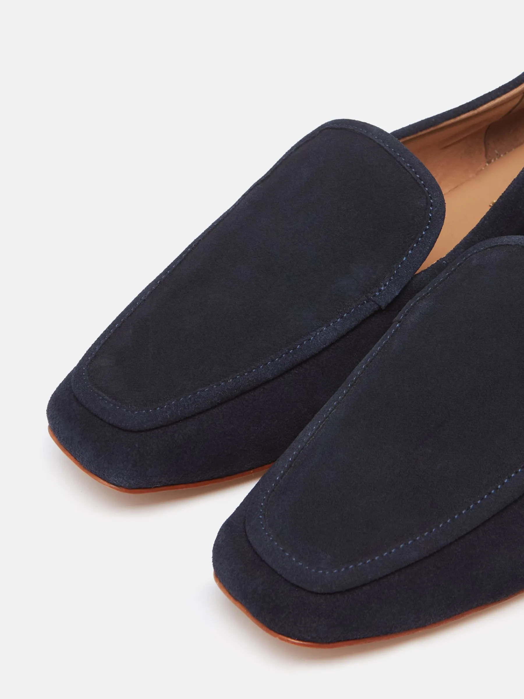 Sloane Narrow Fit Navy Blue Suede Loafers<Joules Hot