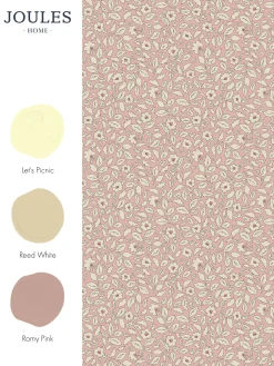 Soft Pink Ditsy Floral Print 10M Wallpaper<Joules Outlet