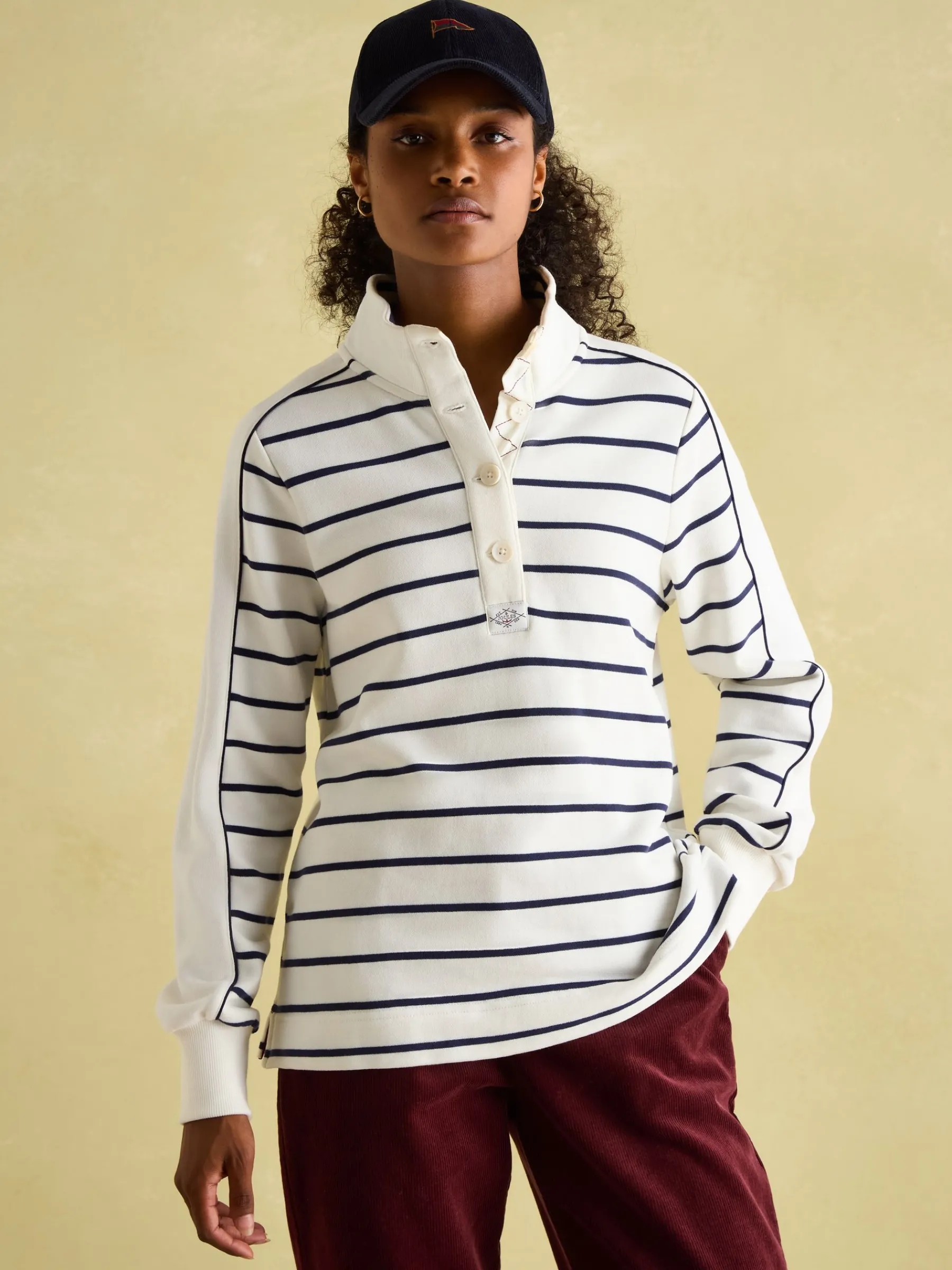 Southwold Button Down Striped Sweatshirt<Joules Clearance