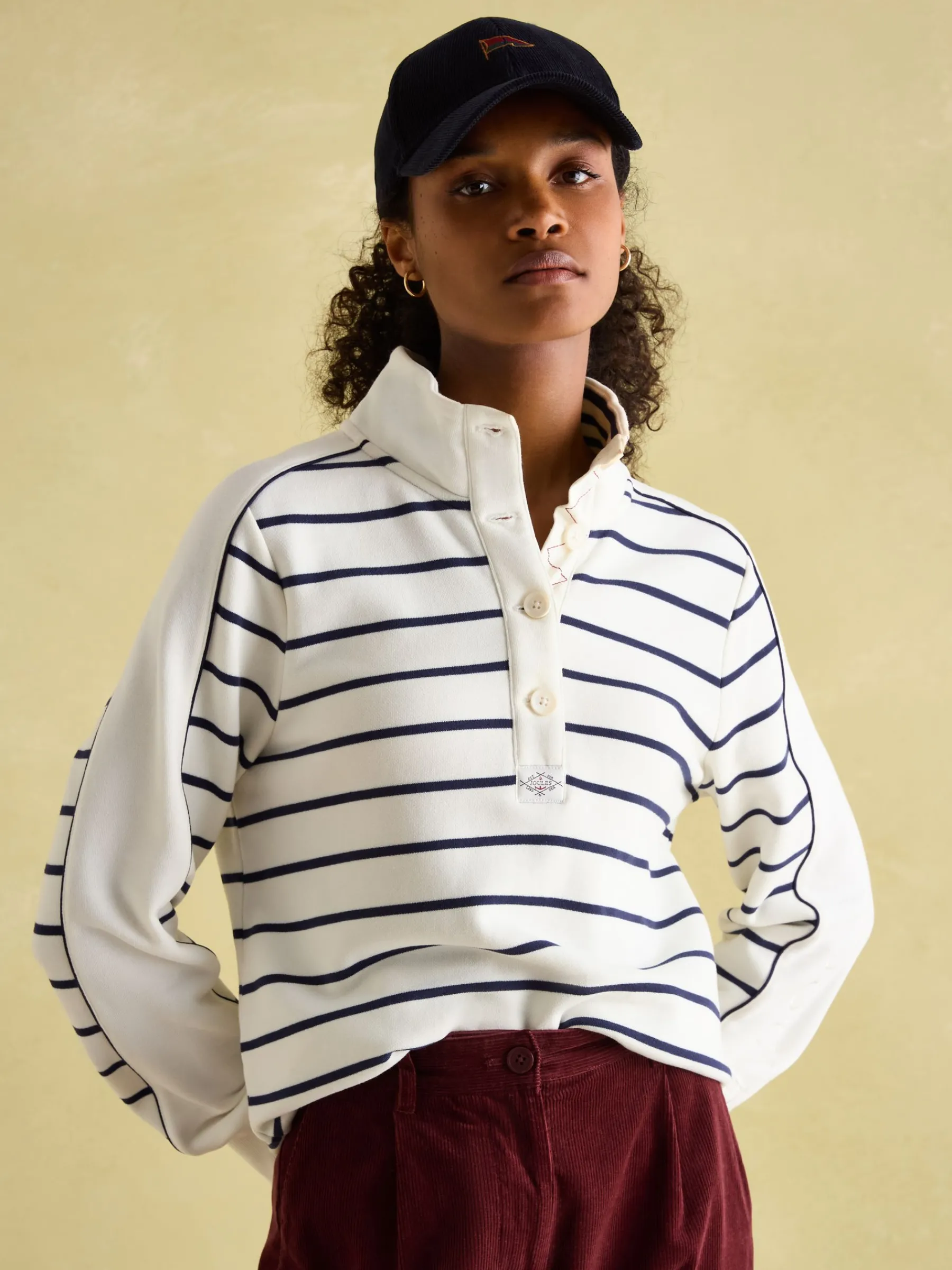 Southwold Button Down Striped Sweatshirt<Joules Clearance