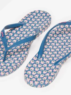 Sunvale Blue Floral Printed Flip Flops<Joules Hot