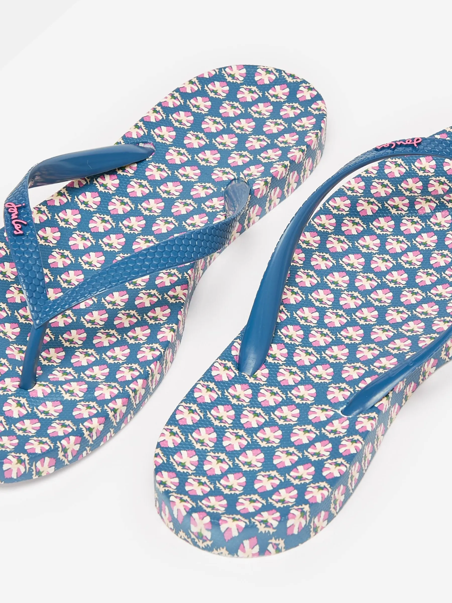 Sunvale Blue Floral Printed Flip Flops<Joules Hot