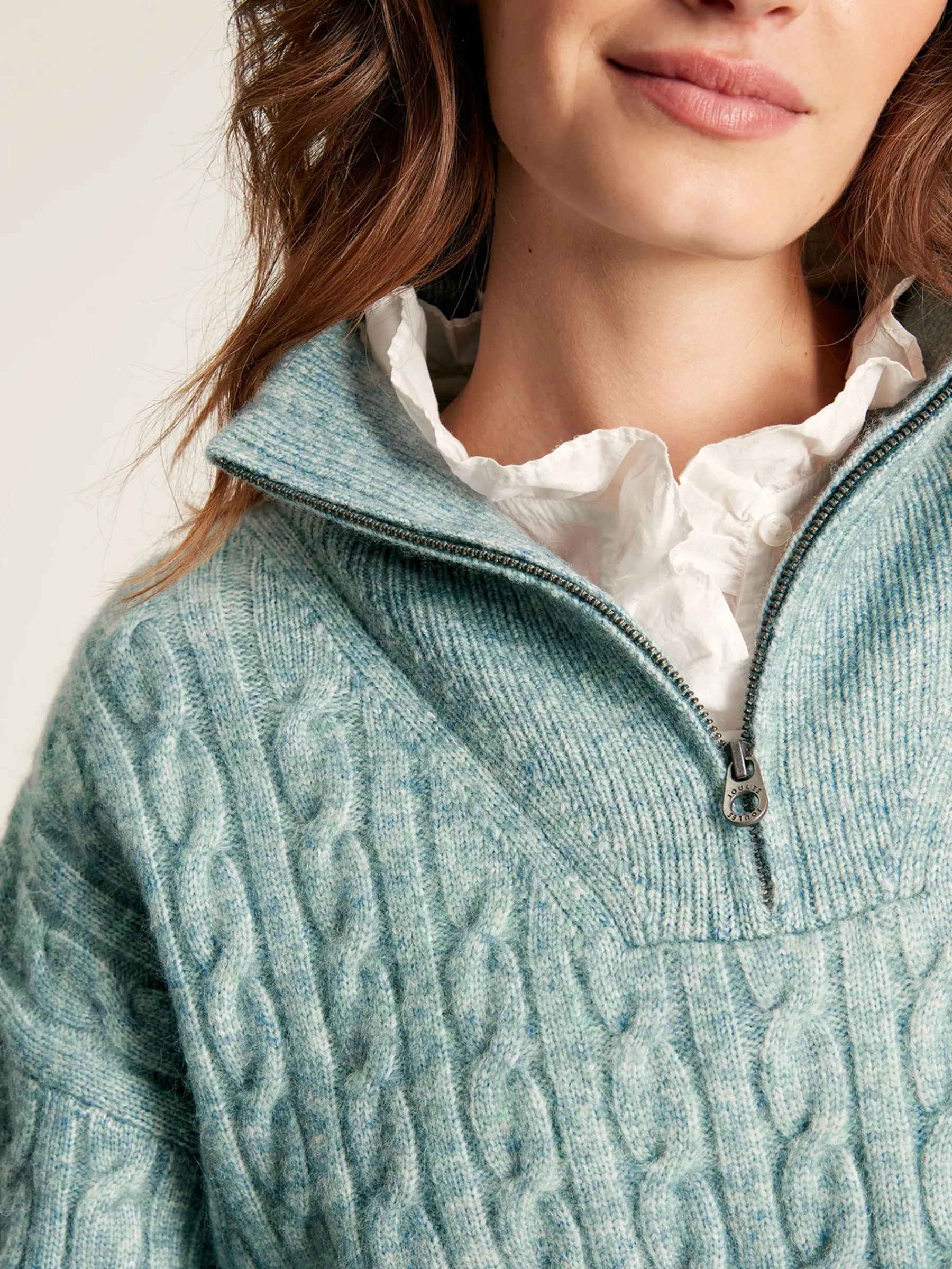 Tabitha Knitted Quarter Zip Jumper<Joules Outlet