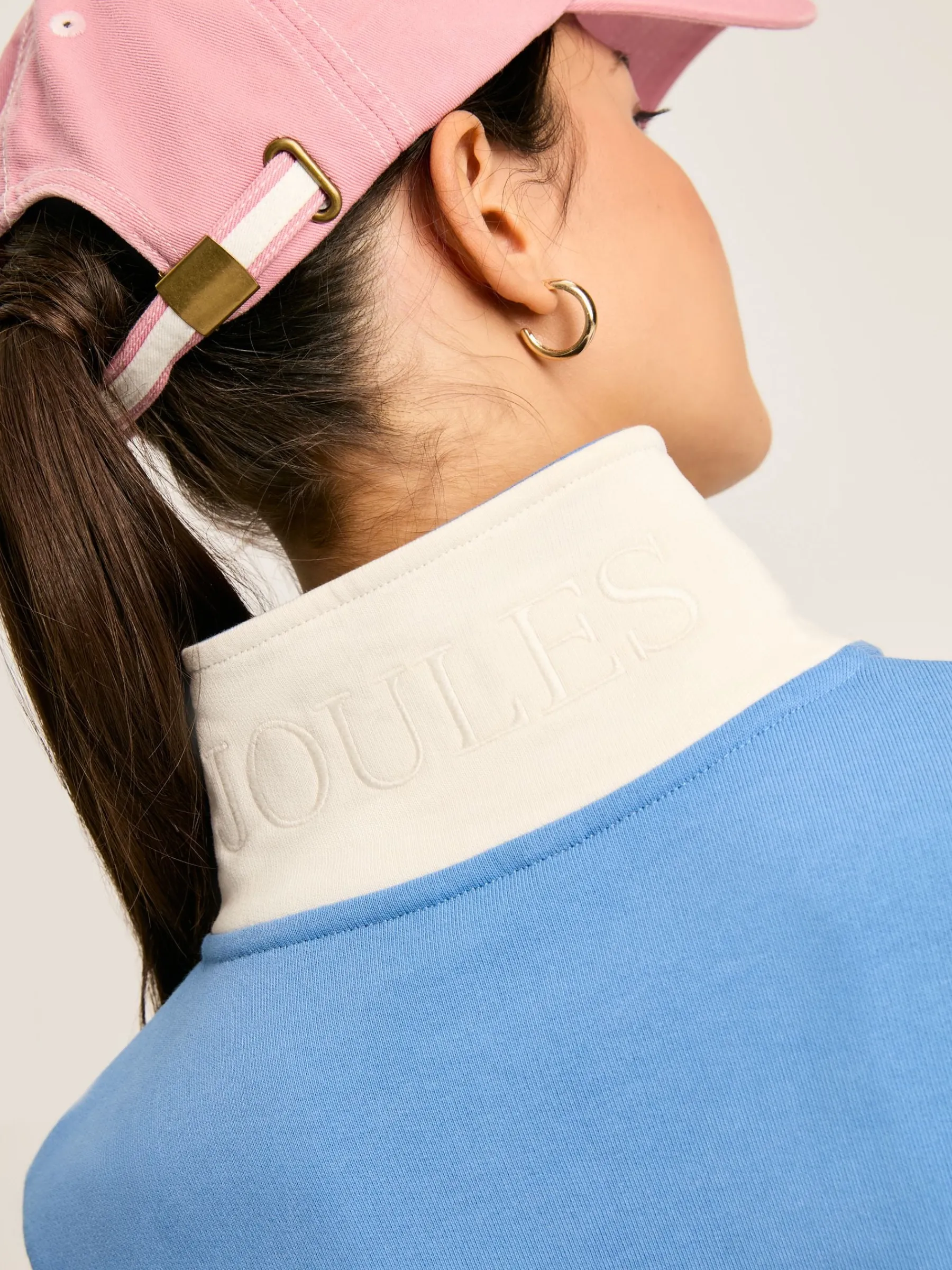 Tadley Blue & White Quarter Zip Sweatshirt<Joules New