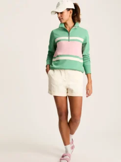 Tadley Green & Pink Quarter Zip Sweatshirt<Joules Hot