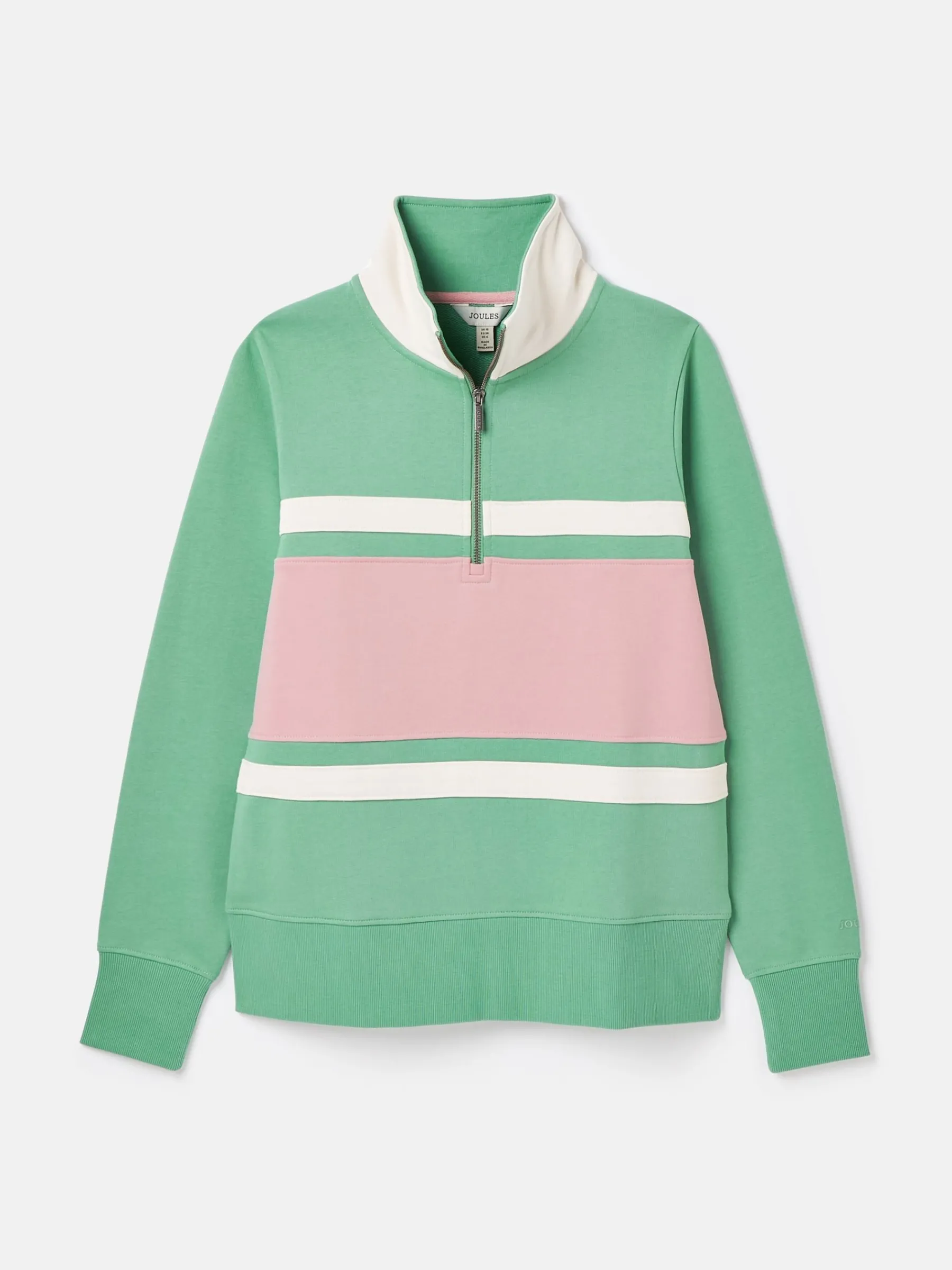 Tadley Green & Pink Quarter Zip Sweatshirt<Joules Hot