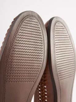 Tan Brown Leather Weave Loafers<Joules Best