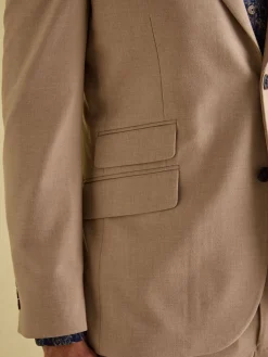 Tan Brown Slim Fit Flannel Suit Jacket<Joules Outlet