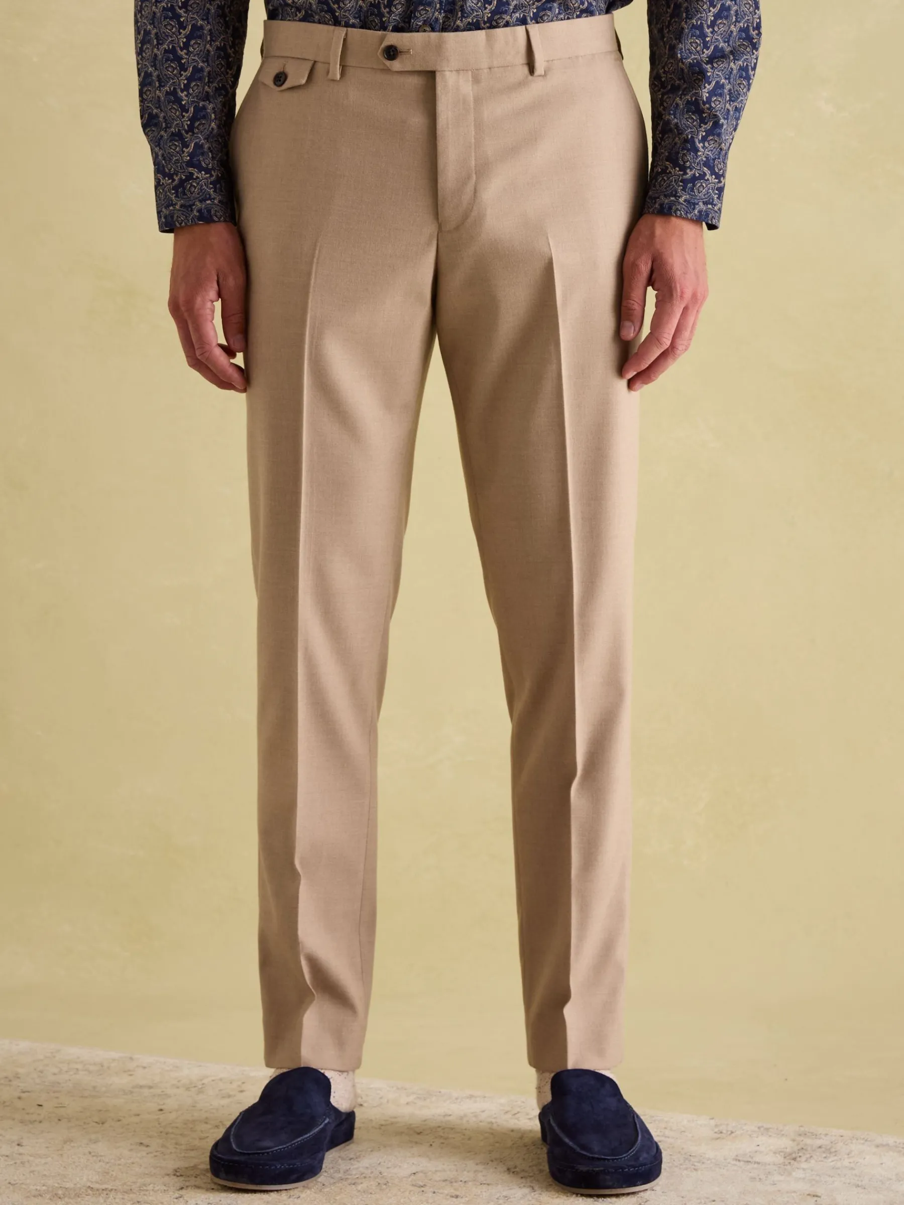 Tan Brown Slim Fit Flannel Suit Trousers<Joules Discount