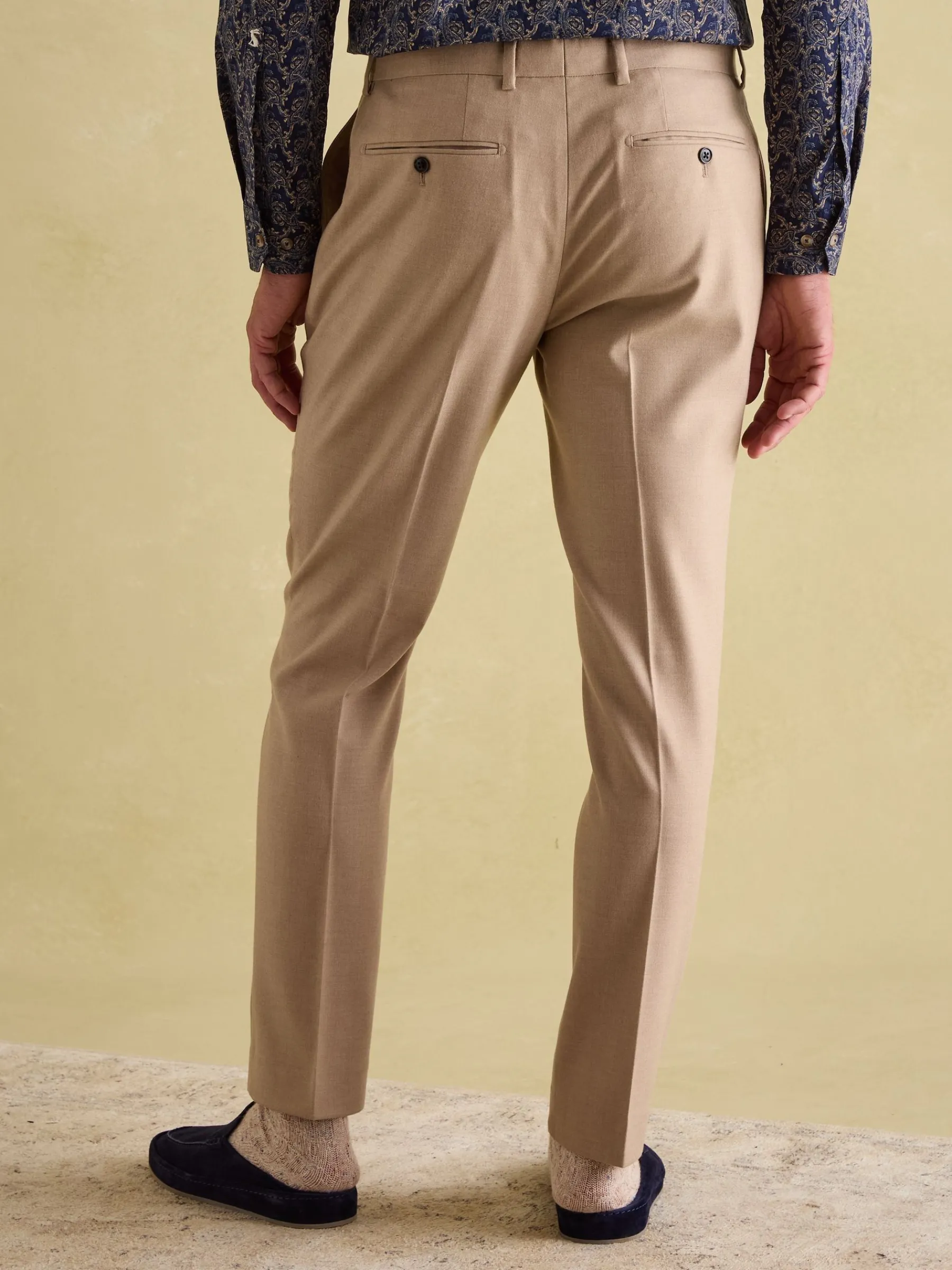 Tan Brown Slim Fit Flannel Suit Trousers<Joules Discount