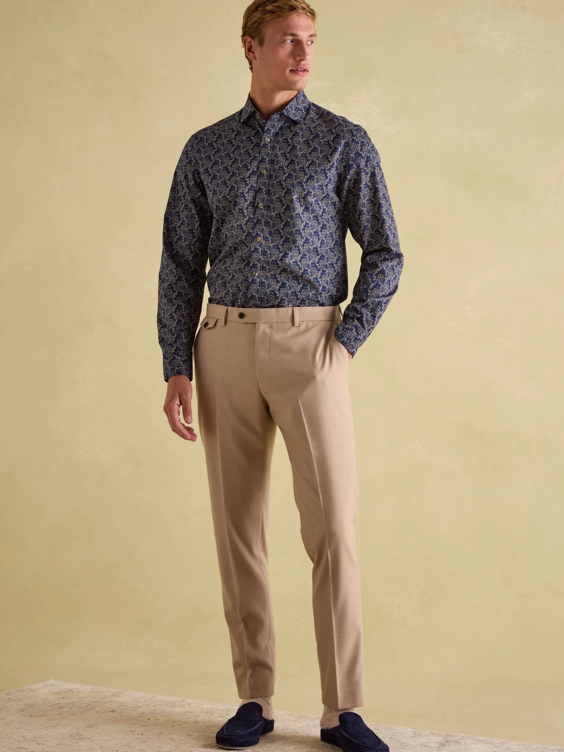 Tan Brown Slim Fit Flannel Suit Trousers<Joules Discount