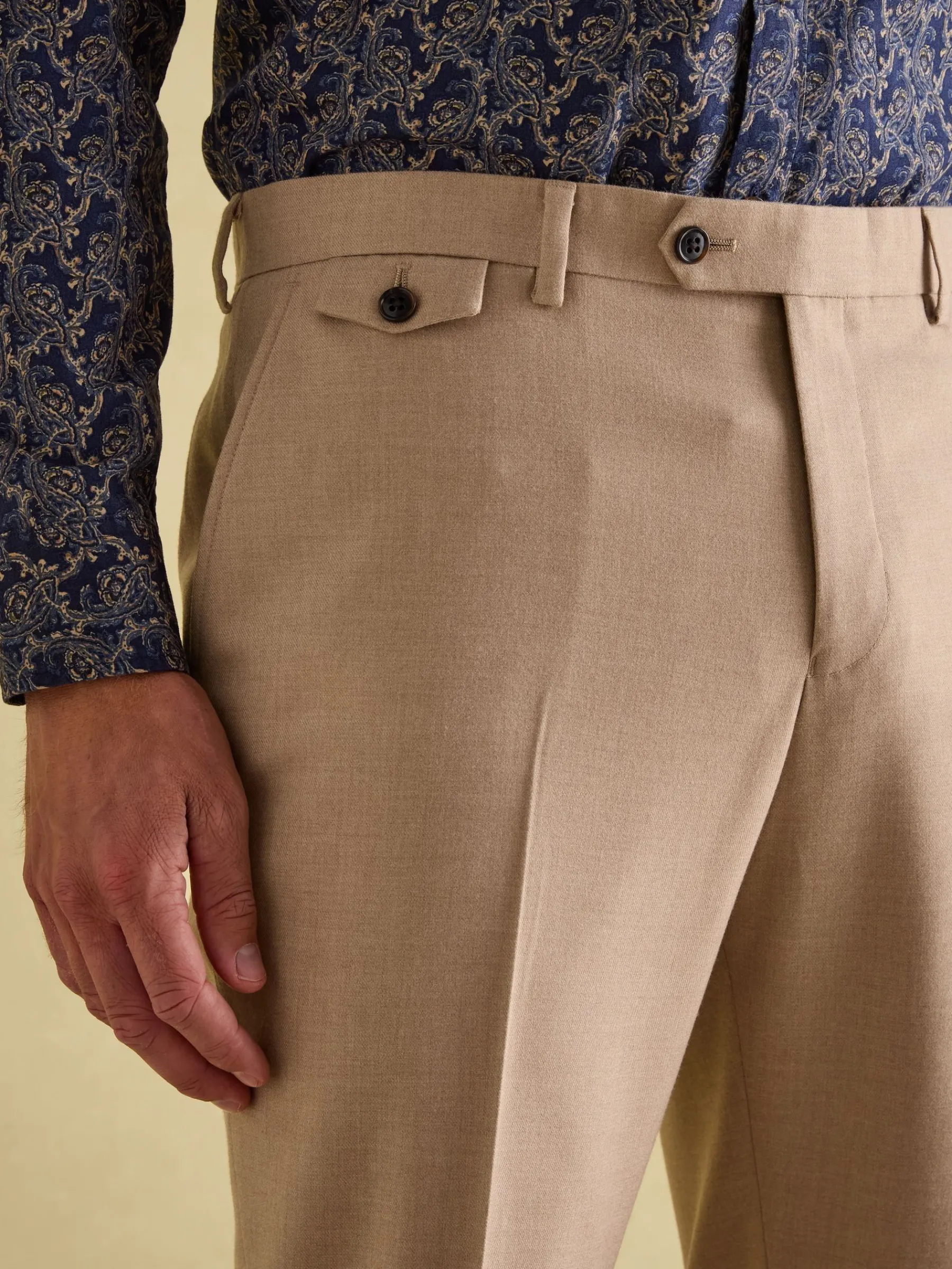 Tan Brown Slim Fit Flannel Suit Trousers<Joules Discount