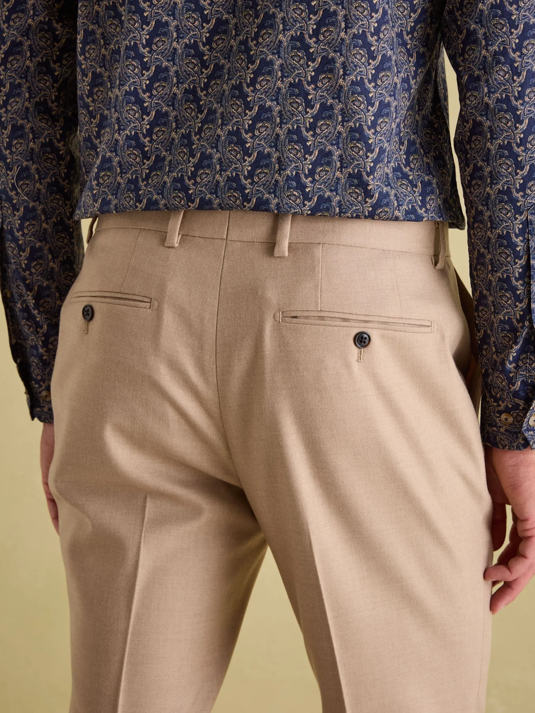 Tan Brown Slim Fit Flannel Suit Trousers<Joules Discount