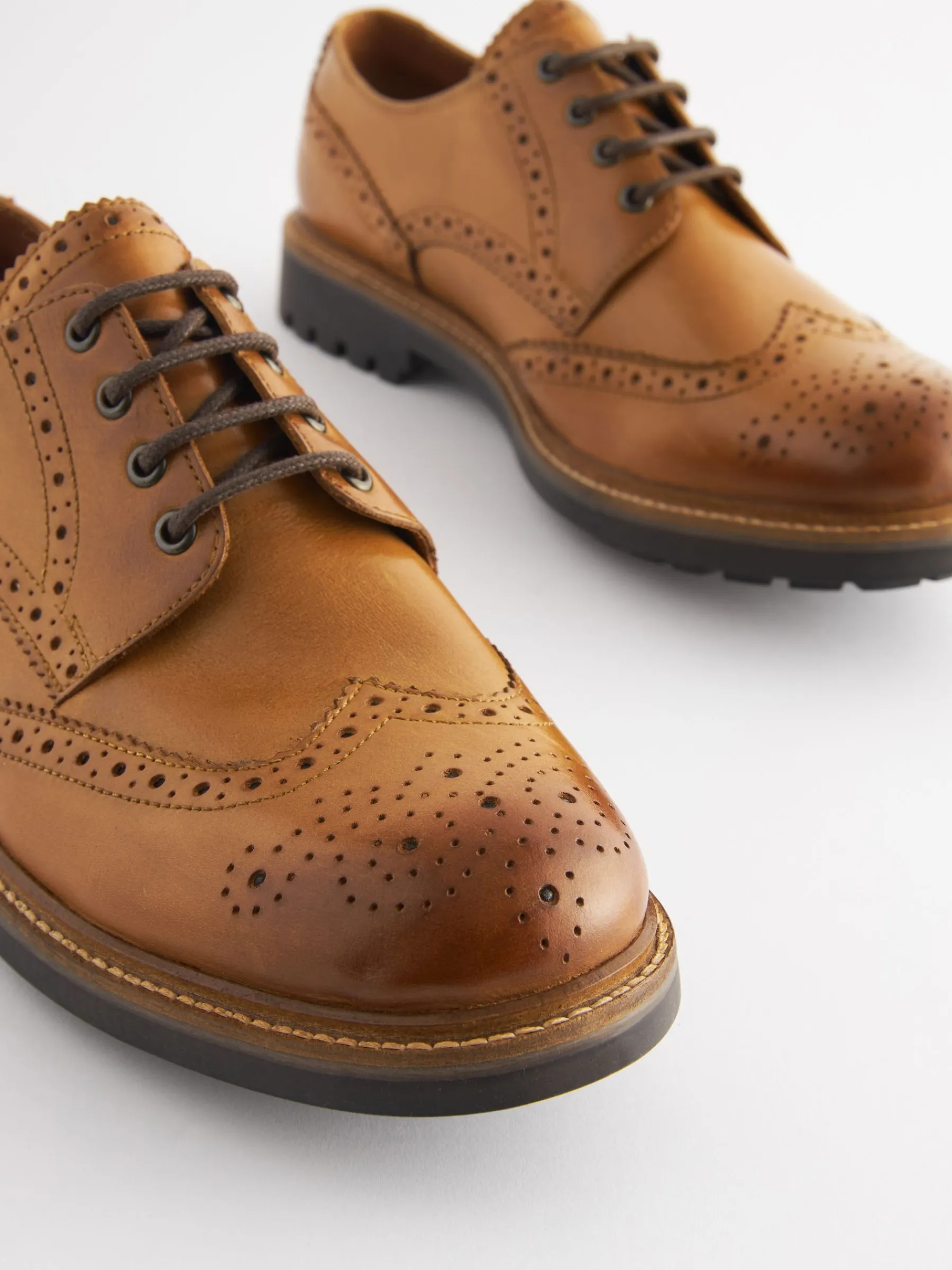 Tan Leather Cleated Brogues<Joules New
