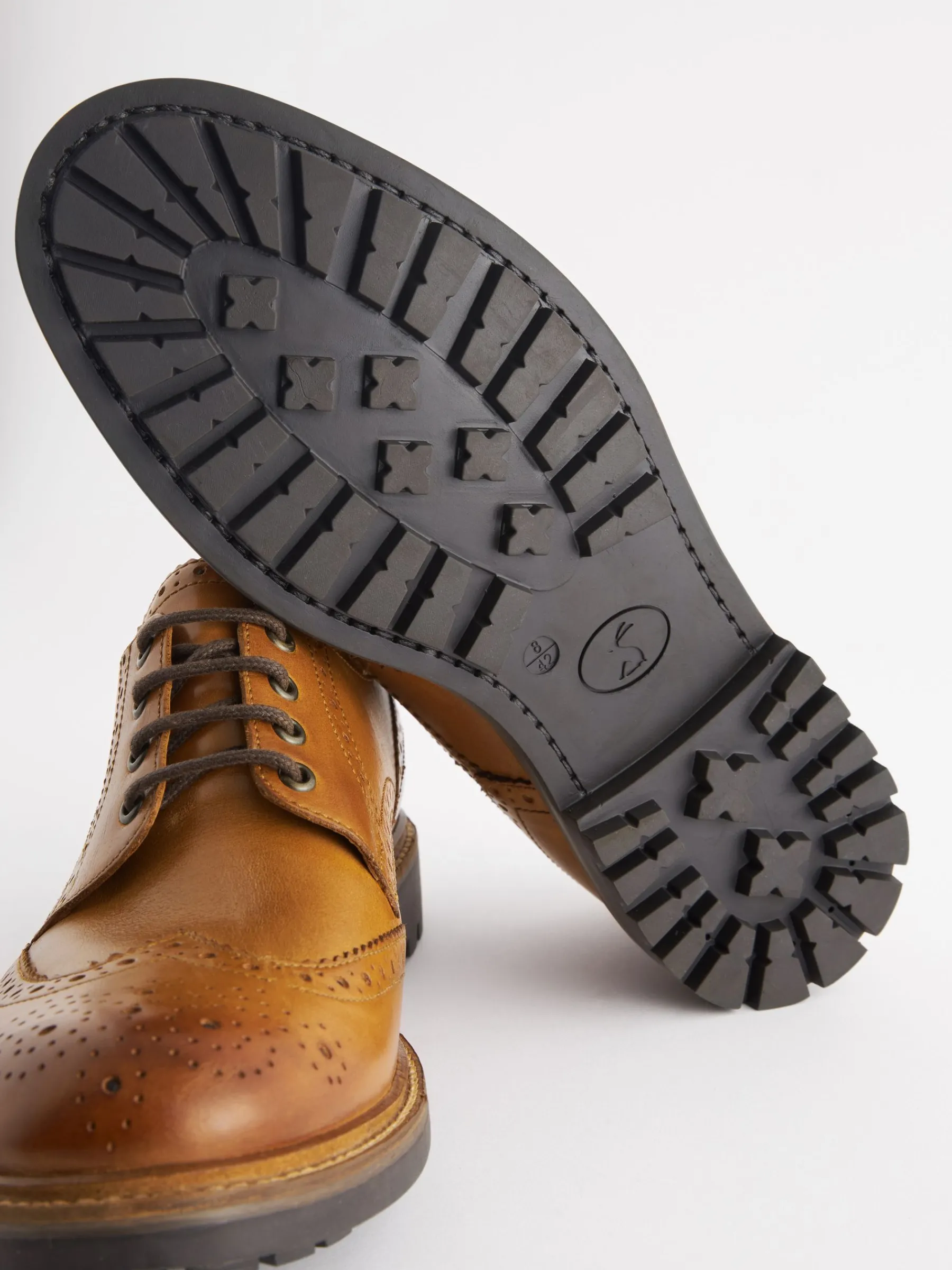 Tan Leather Cleated Brogues<Joules New