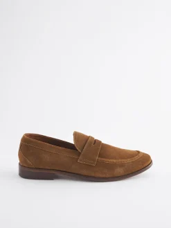 Tan Suede Penny Loafers<Joules