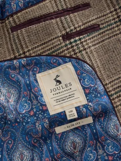 Taupe Brown Slim Fit Check Blazer<Joules Best