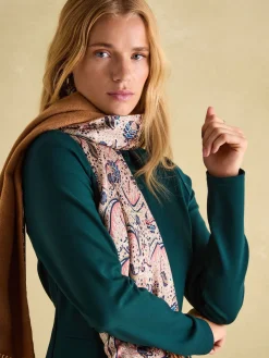 Templeton Silk and Wool Blend Double Sided Scarf<Joules