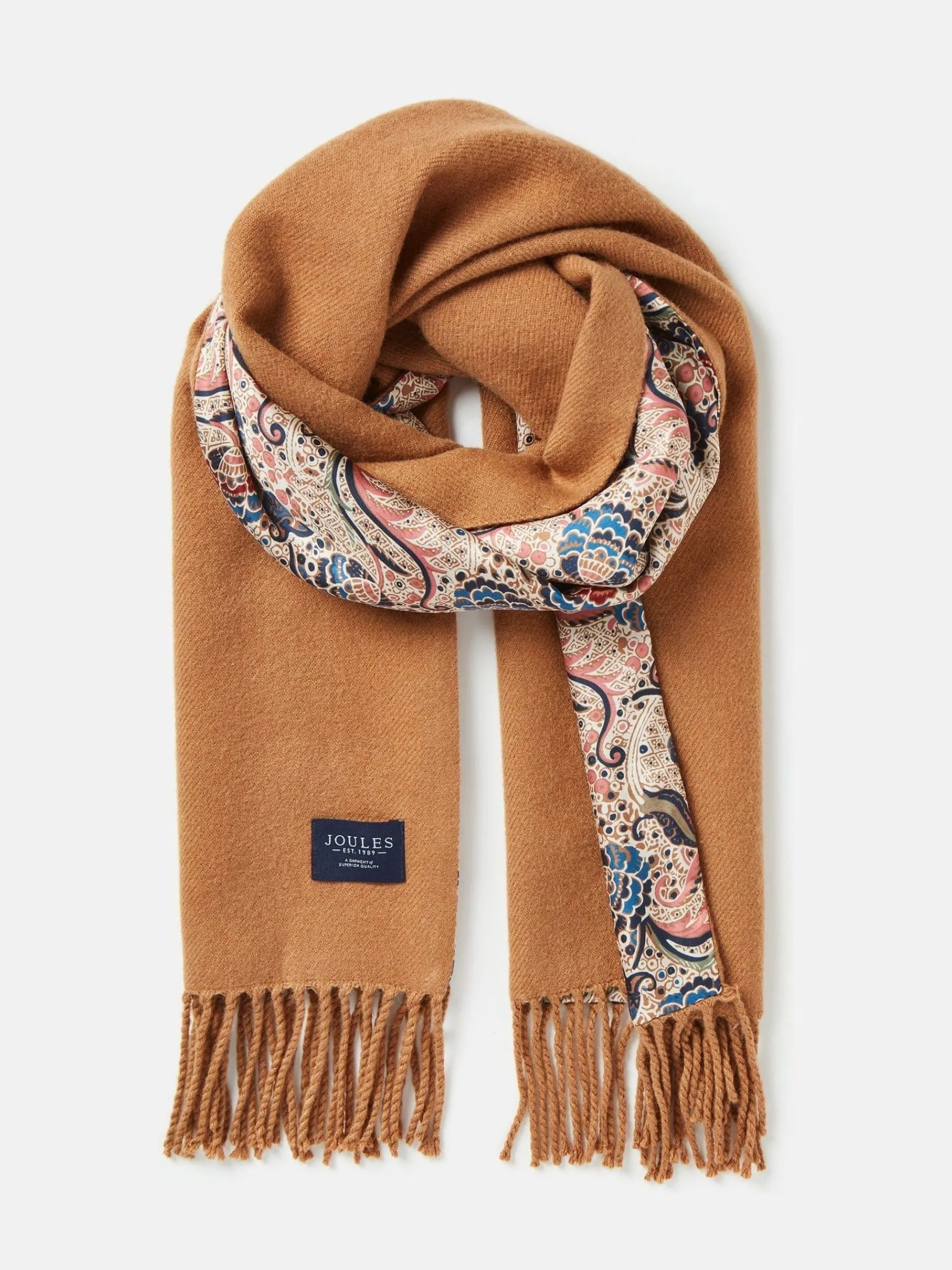 Templeton Silk and Wool Blend Double Sided Scarf<Joules