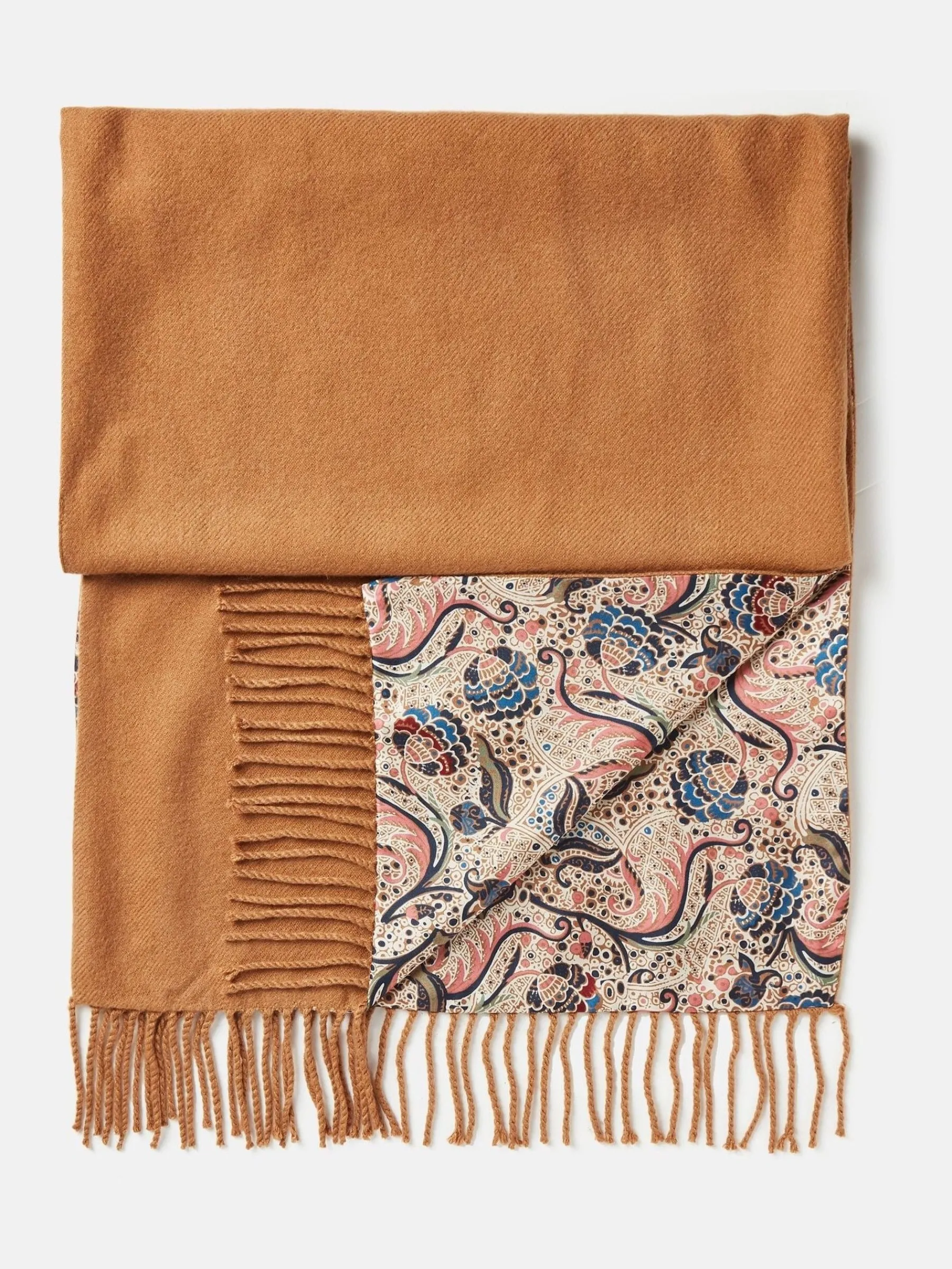 Templeton Silk and Wool Blend Double Sided Scarf<Joules